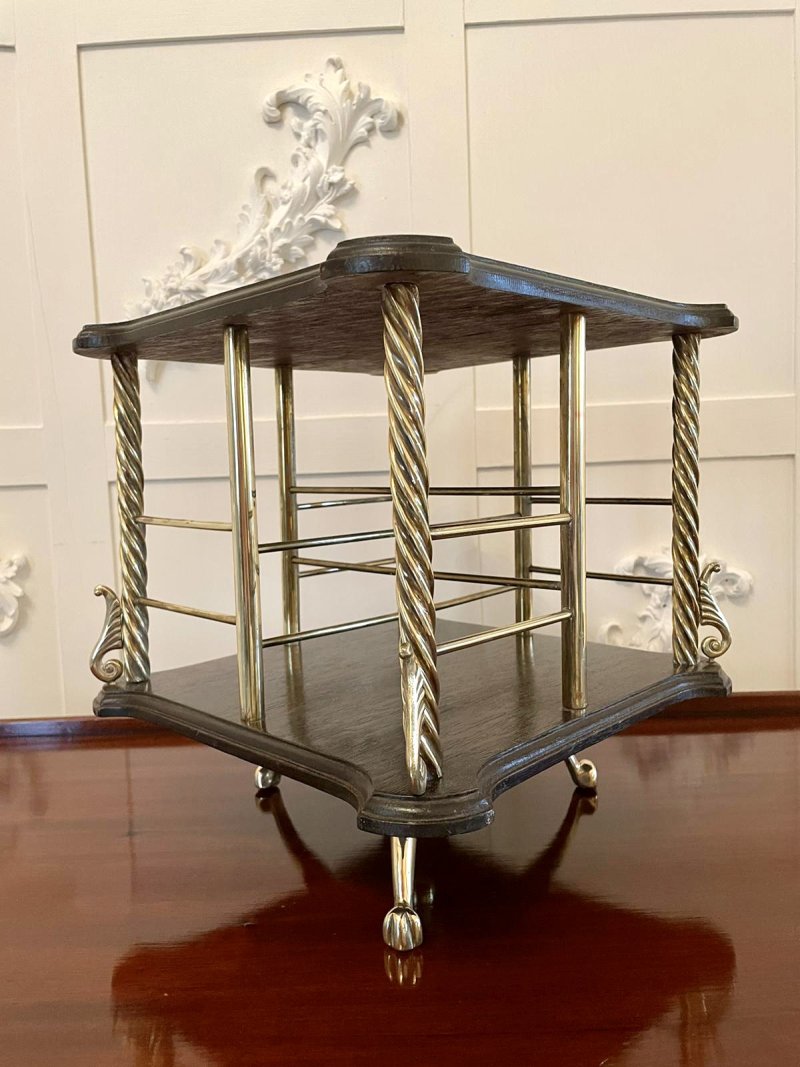 Quality Antique Victorian Oak Revolving Bookcase